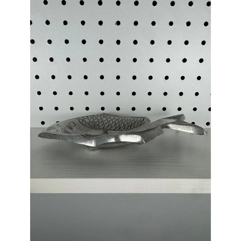 VTG Aluminum Fish Trinket Dish Catchall Nautical Coastal Decor